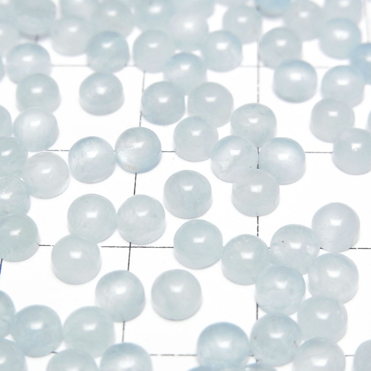 Aquamarine AA++ Round Cabochon 4x4mm 5pcs