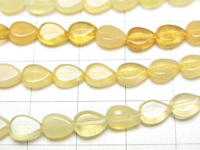 黃色蛋白石 AA++ 垂直孔 梨形 (平滑) 7x5公釐 1串珠 (約7英吋/18公分)