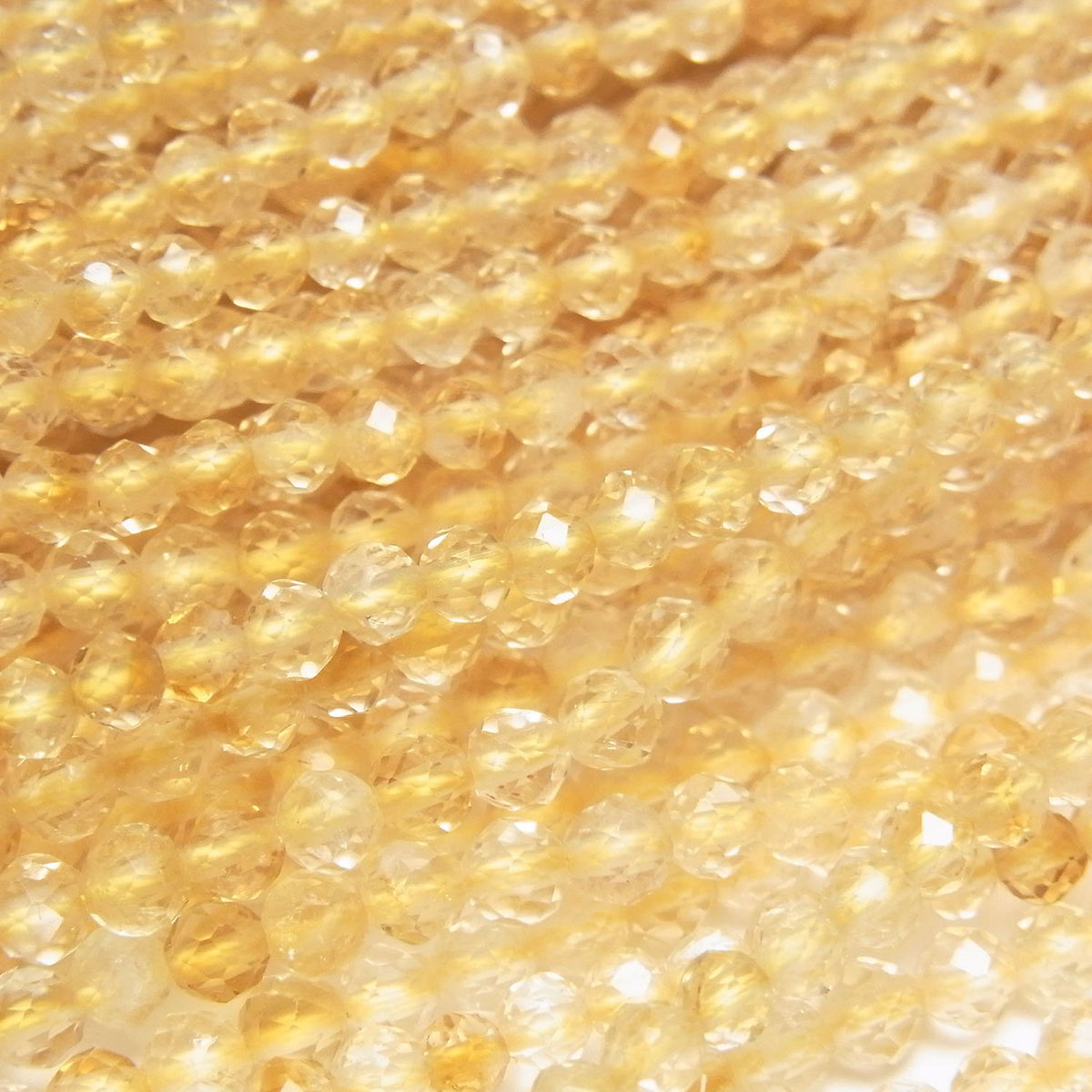 Haute qualité ! Citrine AA+ facettée ronde 3mm 1fil de perles (environ 15 pouces/37cm)