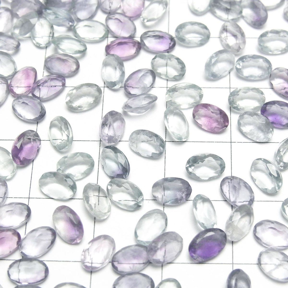 Hochwertiger mehrfarbiger Fluorit AAA lose Stein oval facettiert 6x4mm 5 Stück