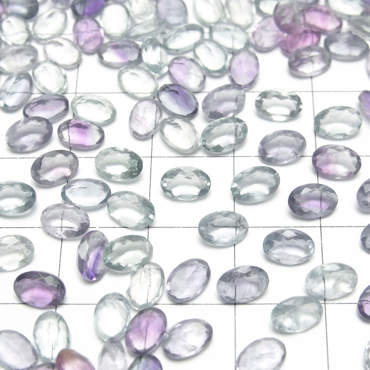 Hochwertiger mehrfarbiger Fluorit AAA lose Stein oval facettiert 6x4mm 5 Stück