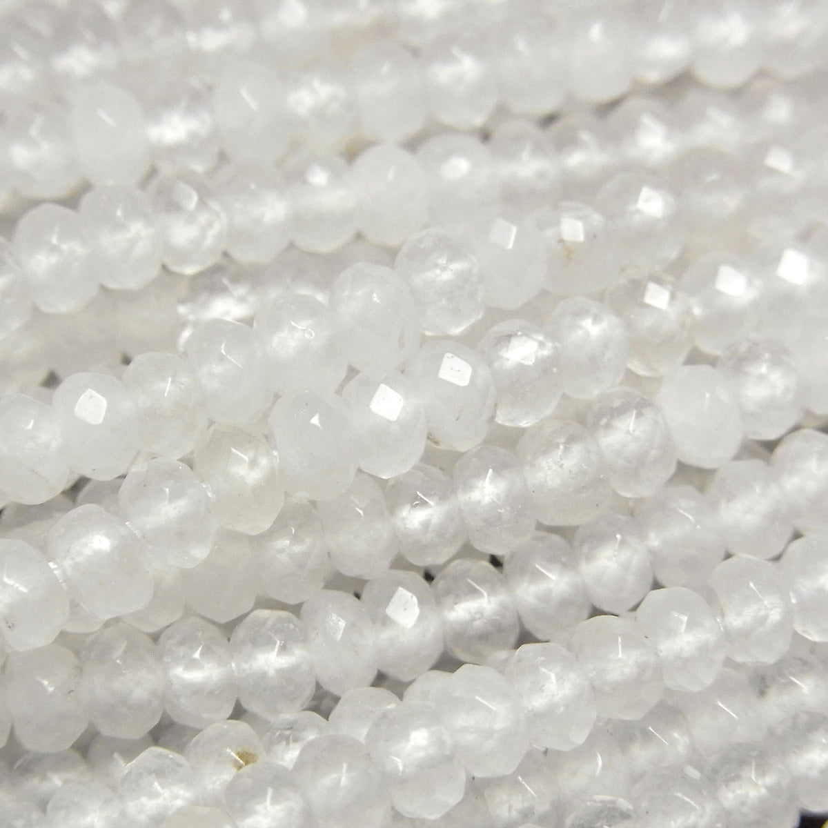 High Quality! White Jade Faceted Button Rondelle 4x4x2.5mm 1strand beads (aprx.13inch/33cm)