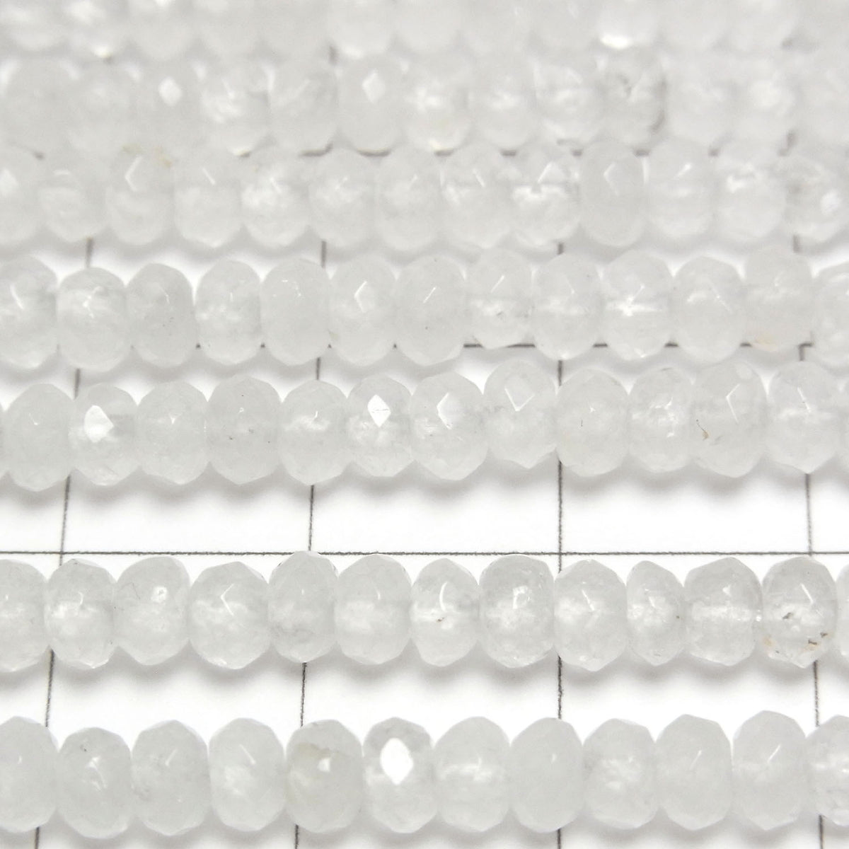 High Quality! White Jade Faceted Button Rondelle 4x4x2.5mm 1strand beads (aprx.13inch/33cm)