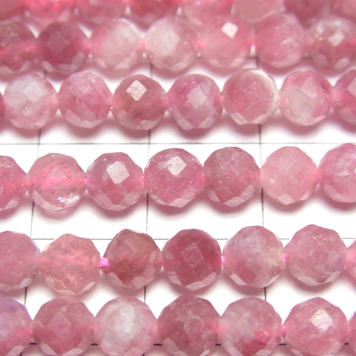 Haute Qualité ! Tourmaline Rose AAA - Perles rondes facettées de 5 mm, demi-fil ou 1 fil (environ 15 pouces/36 cm)