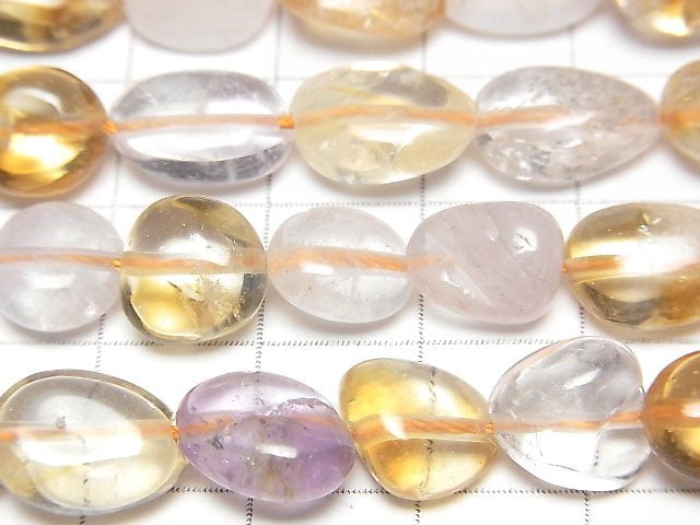 黃水晶 x 粉紫水晶 AA+ 碎石 1串珠子 (約15英吋/38公分)