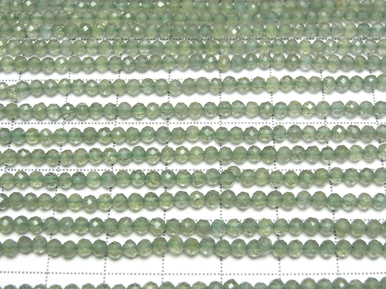 Hochwertig! Grüner Apatit AA++ facettierte runde 3mm 1strang Perlen (ca. 15 Zoll / 36 cm)