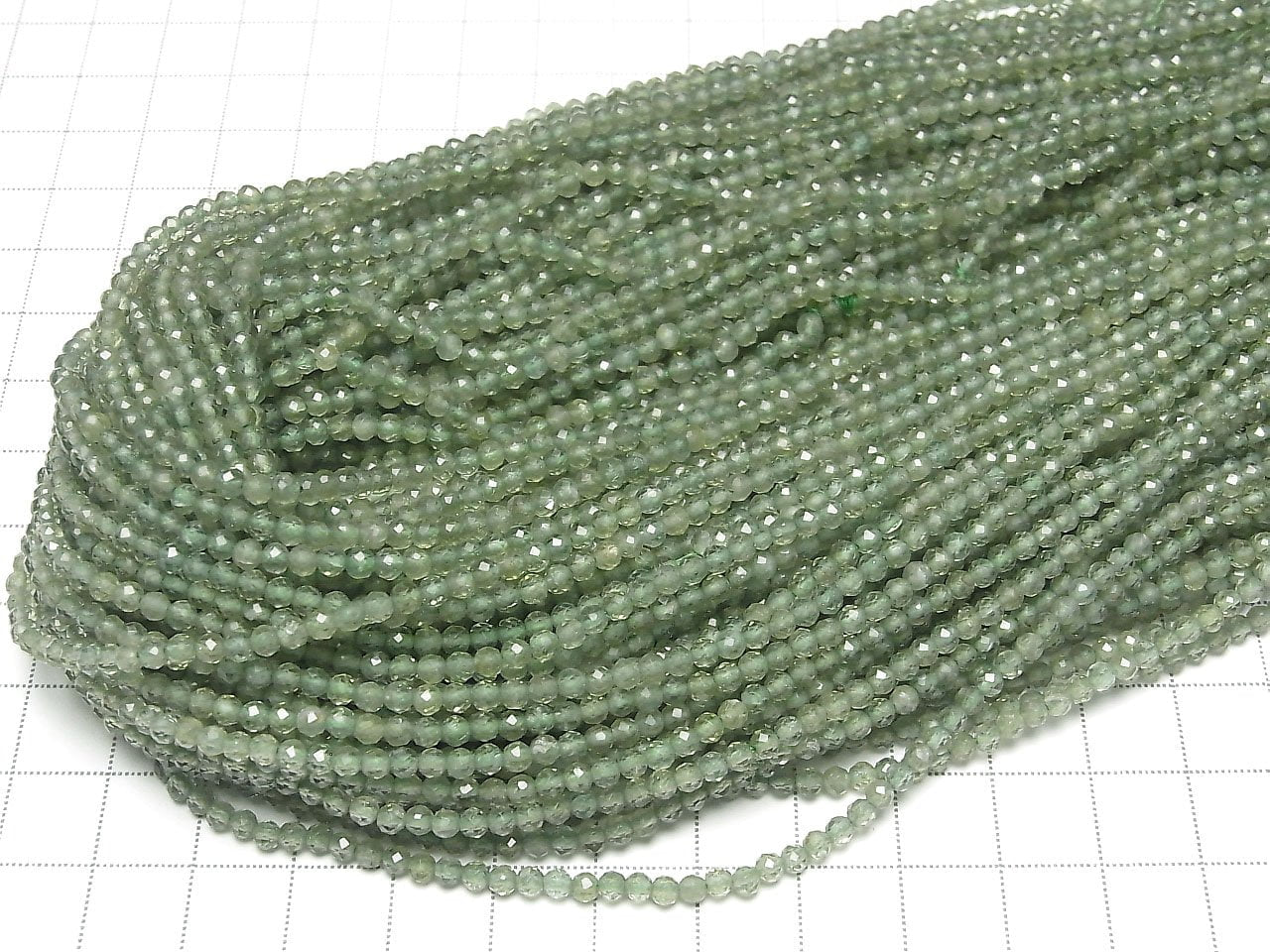 Hochwertig! Grüner Apatit AA++ facettierte runde 3mm 1strang Perlen (ca. 15 Zoll / 36 cm)