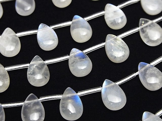 皇家藍月光石 AA++ 梨形 (平滑) 12x8mm 1串珠 (約6英吋/16公分)