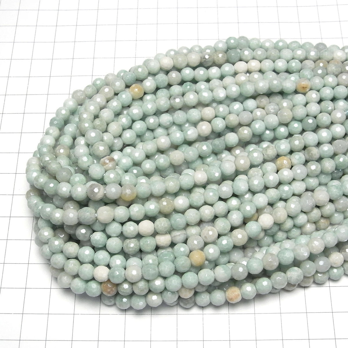 Mix Amazonite AA+ 128 Faceted Round 6mm Coated 1strand beads (aprx.15inch/36cm)