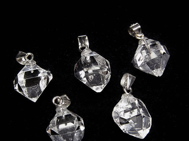 NYHerkimer Diamant AAA Rohstein Nugget Anhänger Silber925 1 Stück