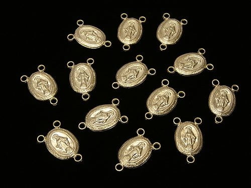 14KGF Miraculous Medal, Rosary Parts 16x10mm 1pc