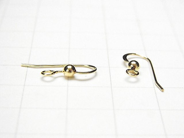 14KGF Earwire with Round Beads 18x7mm 1pair - !