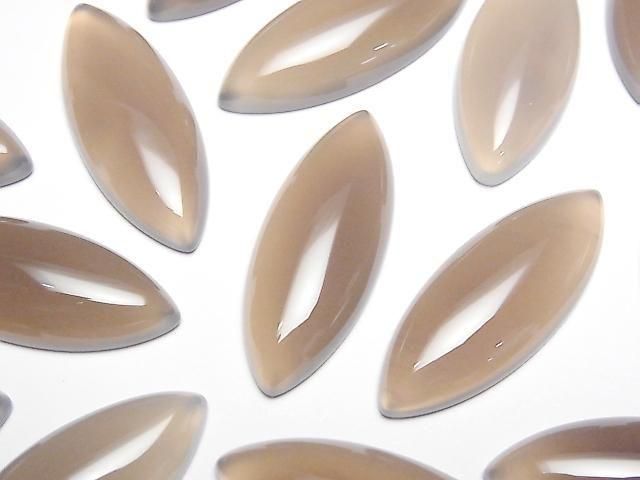 灰色縞瑪瑙 AAA 侯爵圓凸面 30x12mm 1顆