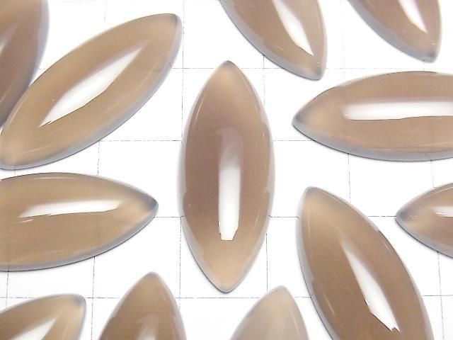 灰色縞瑪瑙 AAA 侯爵圓凸面 30x12mm 1顆