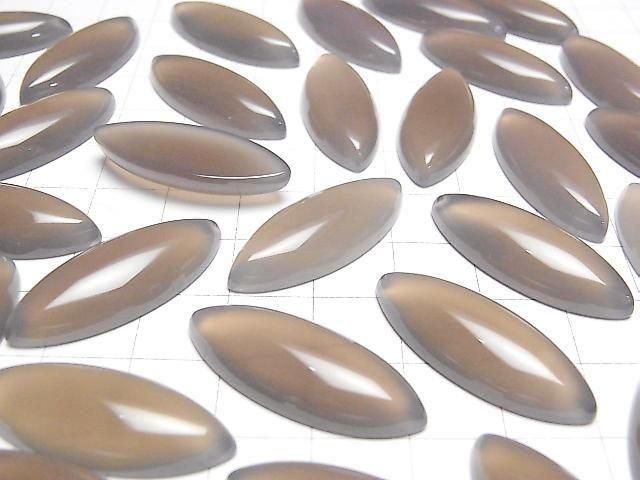 灰色縞瑪瑙 AAA 侯爵圓凸面 30x12mm 1顆