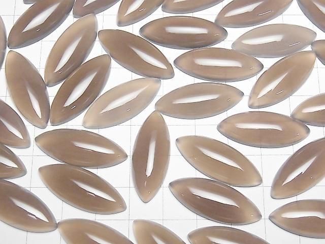 灰色縞瑪瑙 AAA 侯爵圓凸面 30x12mm 1顆