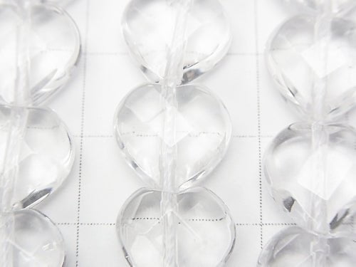 Crystal Quartz AAA Heart cut 12 x 12 x 6 mm half or 1strand beads (aprx.15 inch / 36 cm)