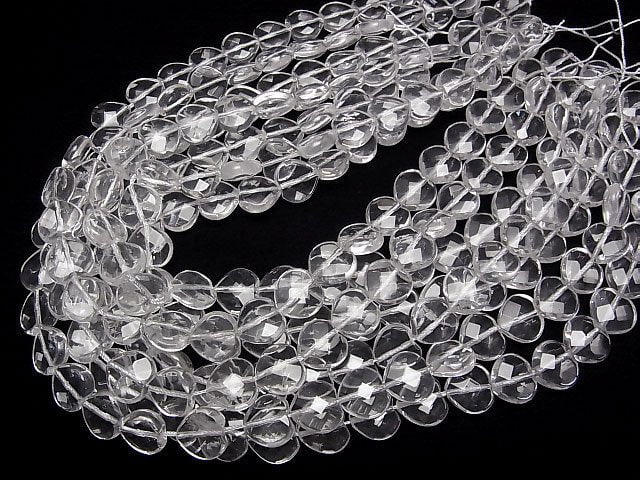 Crystal Quartz AAA Heart cut 14 x 14 x 6 mm half or 1strand beads (aprx.15 inch / 36 cm)