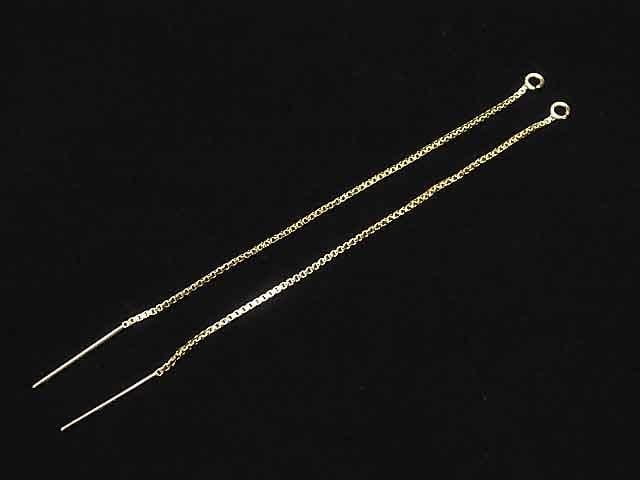 14KGF American Threader Earrings Cable 80mm Box (Venetian) 1pair
