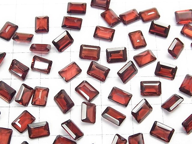 High Quality Mozambique Garnet AAA Undrilled Rectangle Faceted 7x5x3mm 5pcs