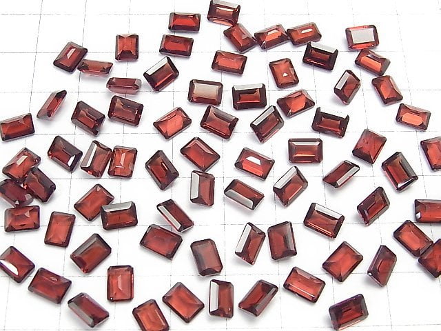 High Quality Mozambique Garnet AAA Undrilled Rectangle Faceted 7x5x3mm 5pcs