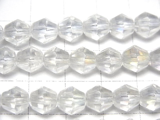 Aqua Crystal Quartz 16Faceted 8mm half or 1strand beads (aprx.15inch/37cm)