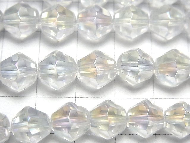 Aqua Crystal Quartz 16Faceted 10mm half or 1strand beads (aprx.15inch/38cm)