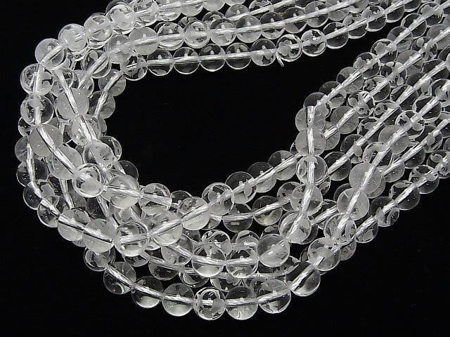 Rose Carving! Crystal Quartz AAA Round 8 mm 1/4 or 1strand beads (aprx.15 inch / 37 cm)