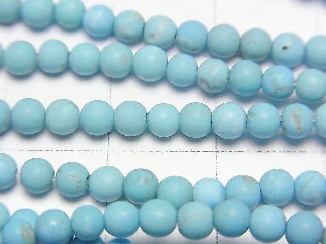 Frost Magnesite Turquoise Round 3mm 1strand beads (aprx.15inch/37cm)