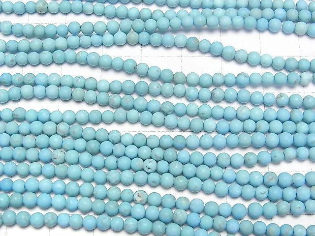 Frost Magnesite Turquoise Round 3mm 1strand beads (aprx.15inch/37cm)