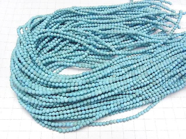 Frost Magnesite Turquoise Round 3mm 1strand beads (aprx.15inch/37cm)