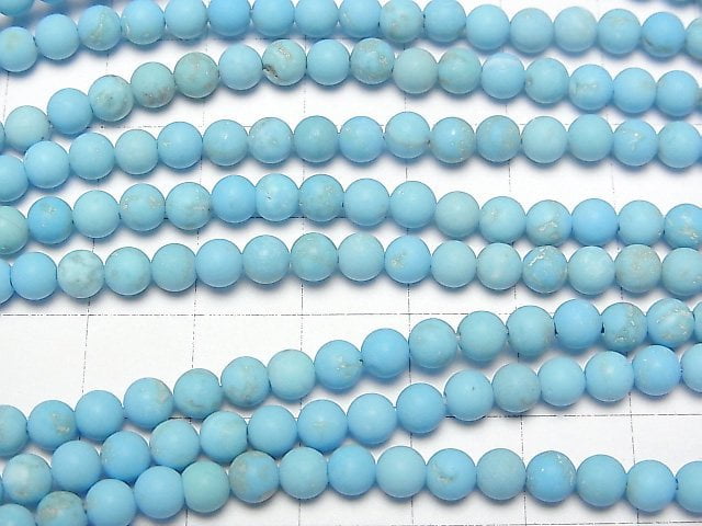 Frost Magnesite Turquoise Round 4mm 1strand beads (aprx.15inch/37cm)