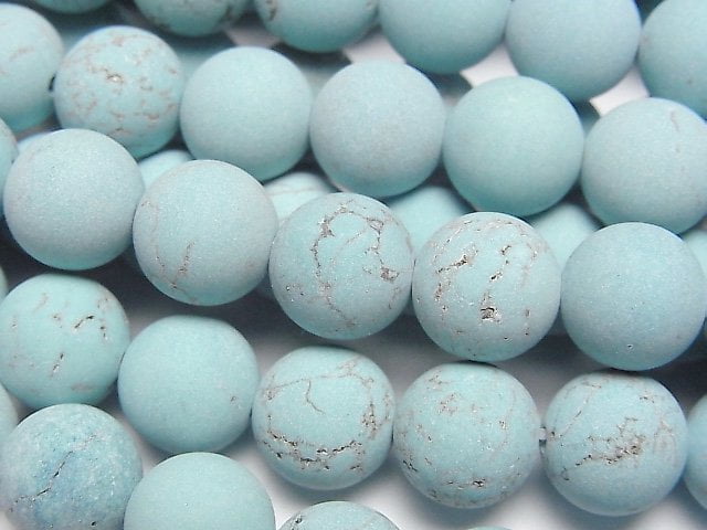 Frost Magnesite Turquoise Round 10mm 1strand beads (aprx.15inch/37cm)