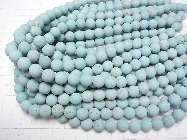 Frost Magnesite Turquoise Round 10mm 1strand beads (aprx.15inch/37cm)
