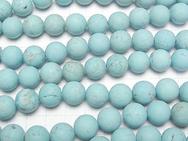 Frost Magnesite Turquoise Round 12mm 1strand beads (aprx.14inch/35cm)