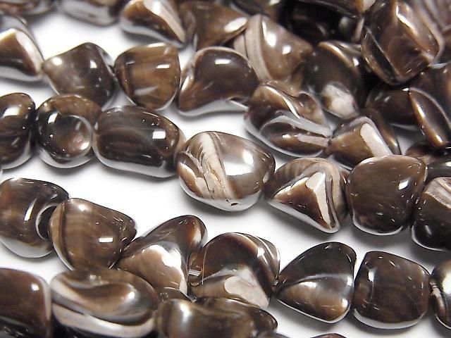 Mother of Pearl (MOP) Brown Nugget 1strand beads (approx. 15 inches/36 cm)