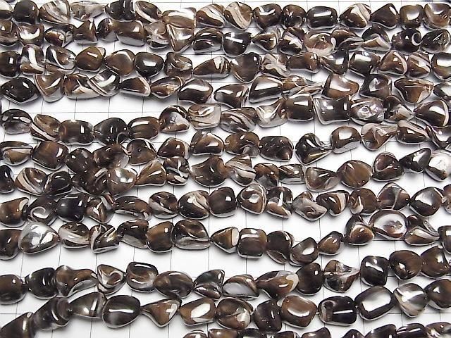 Mother of Pearl (MOP) Brown Nugget 1strand beads (approx. 15 inches/36 cm)