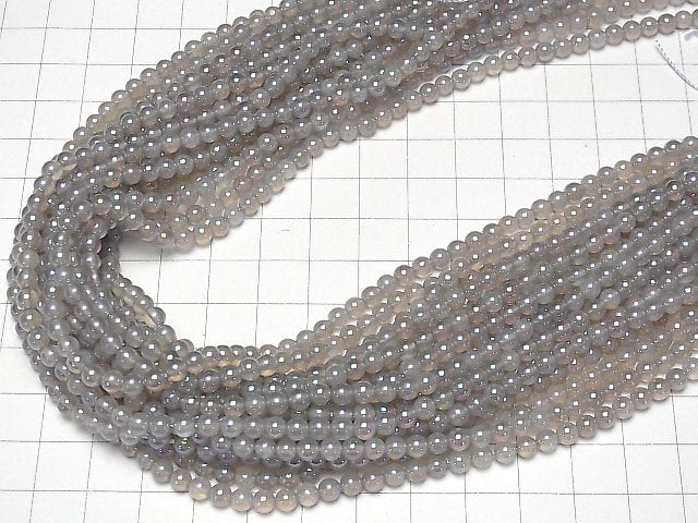 1strand $5.79! Flash, gray Onyx Round 4mm 1strand beads (aprx.15inch / 38cm)