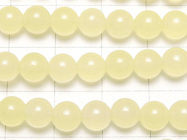 Pastel Yellow Color Jade Round 6mm 1strand beads (aprx.15inch / 35cm)