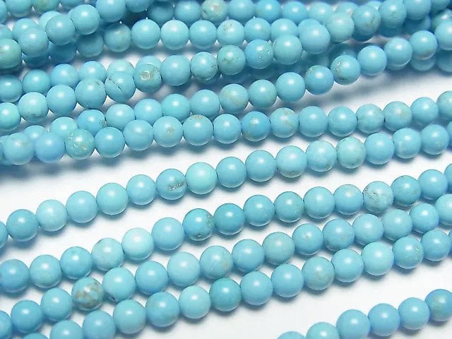 Magnesite Turquoise Round 3mm 1strand beads (aprx.15inch/37cm)