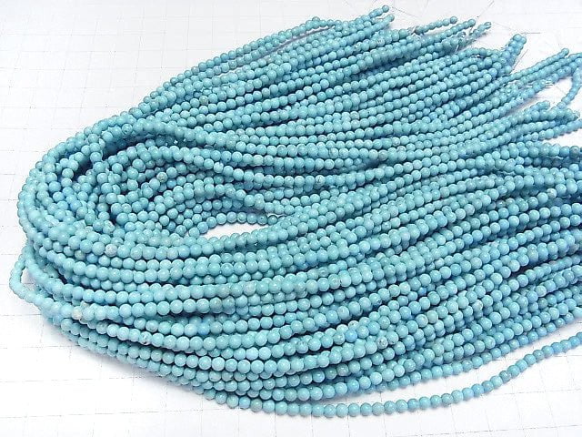 Magnesite Turquoise Round 3mm 1strand beads (aprx.15inch/37cm)