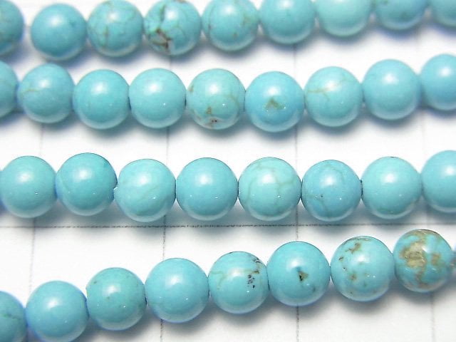 Magnesite Turquoise Round 4mm 1strand beads (aprx.15inch/36cm)