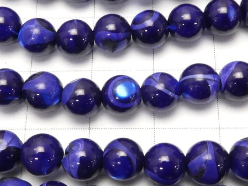 Mother of Pearl MOP Blue Round 6mm 1strand beads (aprx.15inch / 38cm)