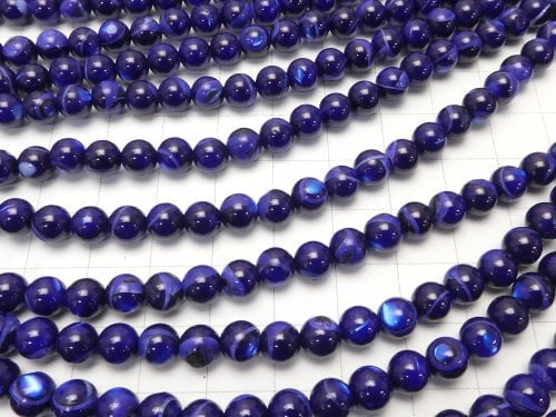 Mother of Pearl MOP Blue Round 6mm 1strand beads (aprx.15inch / 38cm)