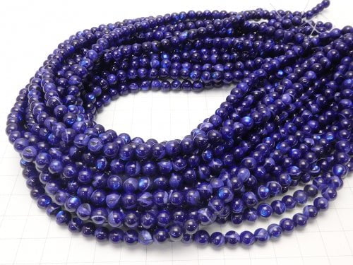 Mother of Pearl MOP Blue Round 6mm 1strand beads (aprx.15inch / 38cm)