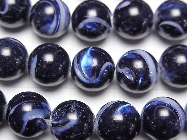 Mother of Pearl MOP Blue Round 10mm 1strand beads (aprx.15inch/38cm)