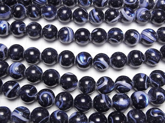 Mother of Pearl MOP Blue Round 10mm 1strand beads (aprx.15inch/38cm)