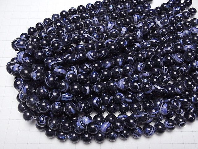 Mother of Pearl MOP Blue Round 10mm 1strand beads (aprx.15inch/38cm)
