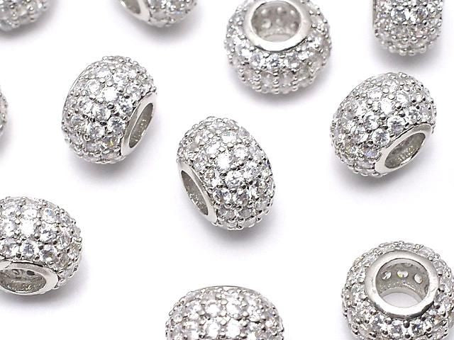 金屬墊圈 10x10x6.5mm 銀色 (含方晶鋯石) 1個