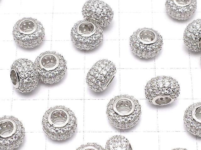 金屬墊圈 10x10x6.5mm 銀色 (含方晶鋯石) 1個